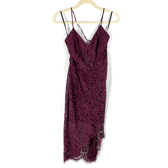 Lovers & Friends Skylight Midi Dress Merlot Wine Lace Up Sleeveless Sz S - Picture 7 of 14